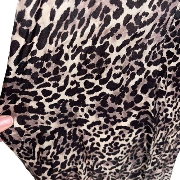Nation Ltd Paloma Dress Medium M Womens Animal Print Brown Tan Made In USA - Picture 9 of 12